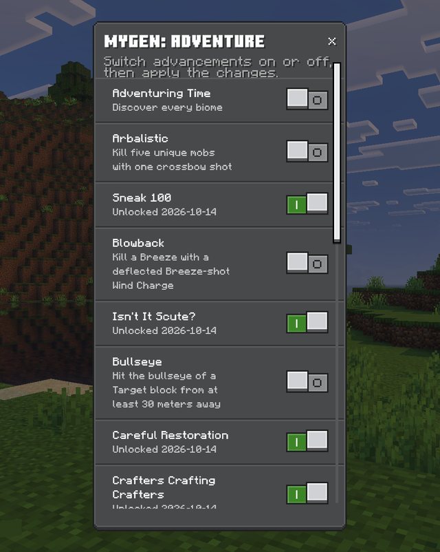 Granting and revoking a player's advancements