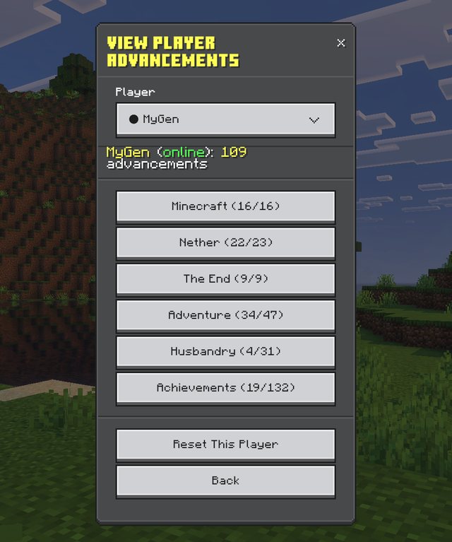 A player's progress, tab by tab
